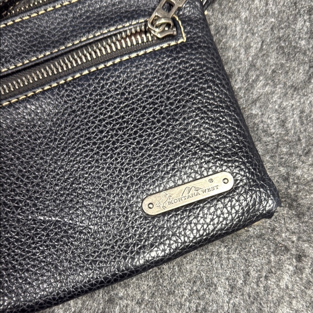 Montana West Black and Cream Crossbody Bag with Animal Print - Picture 4 of 8